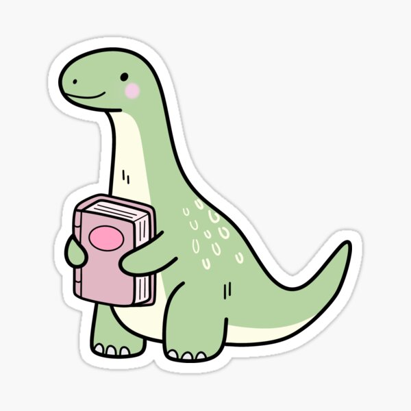 Artikel-Vorschau von Bücherwurm-Dinosaurier mit Buch, designt und verkauft von EnchantedGremlinLoot.