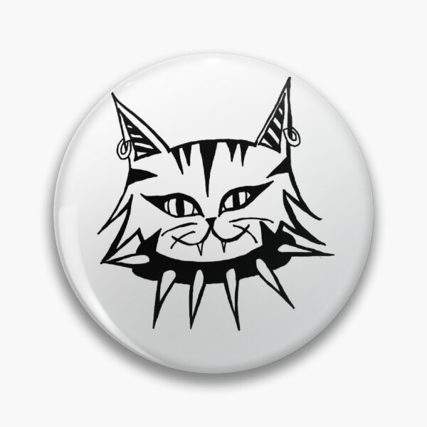Item preview, Greyscale Gothic Kitty Cat Spiked Nacklace Goth Makeup  designed and sold by KayTurtless.