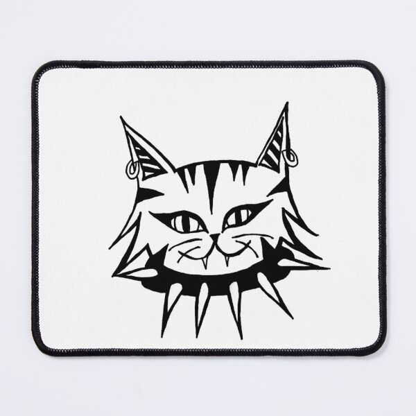Item preview, Greyscale Gothic Kitty Cat Spiked Nacklace Goth Makeup designed and sold by KayTurtless.