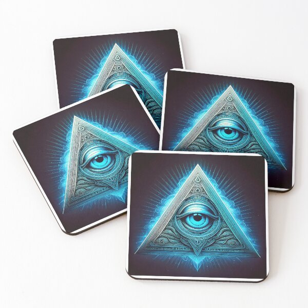 Item preview, Cyan Blue All Seeing Eye Pyramid designed and sold by enlightenedonez.
