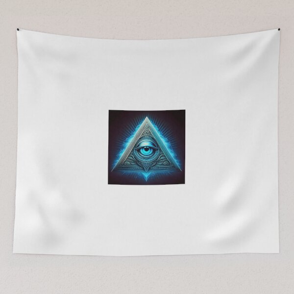 Item preview, Cyan Blue All Seeing Eye Pyramid designed and sold by enlightenedonez.