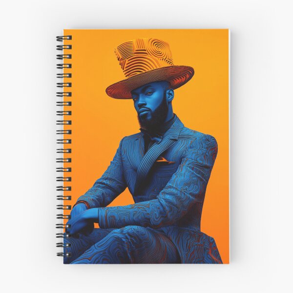 Item preview, Modern Victorian Gentleman: Black Man in Top Hat and Suit with Bold Blue and Orange Tones (V.9) designed and sold by moot8art.