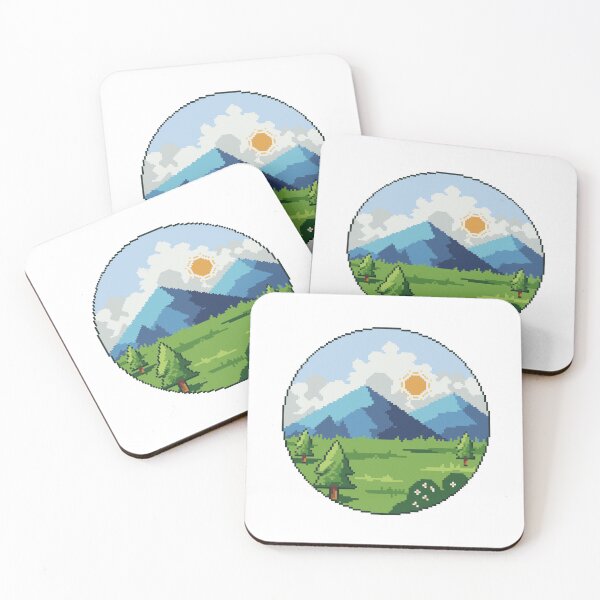 Item preview, Mountain Scenery Circle Pixel Art by eki designed and sold by Ekira Pop Pixel.