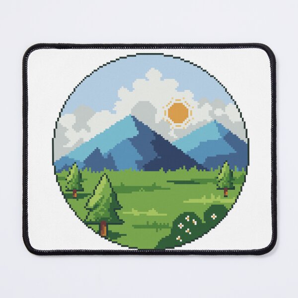 Item preview, Mountain Scenery Circle Pixel Art by eki designed and sold by Ekira Pop Pixel.