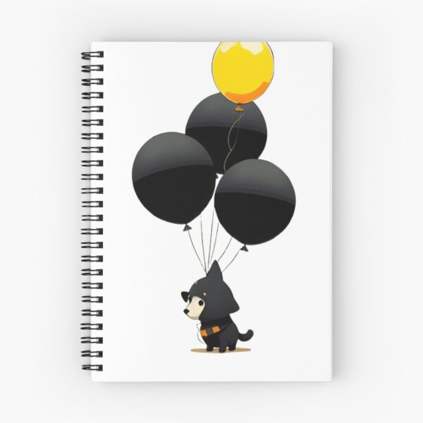 Item preview, black dog carrying balloons designed and sold by optimusprime39.