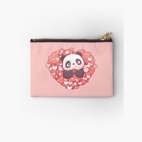 Item preview, Cute panda offering a heart in a pile of hearts designed and sold by etherElric.