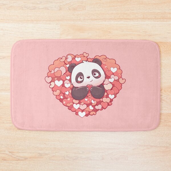 Item preview, Cute panda offering a heart in a pile of hearts designed and sold by etherElric.