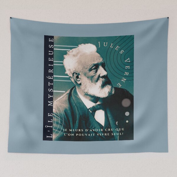 Item preview, Jules Verne quote: “je meurs d'avoir cru que l'on pouvait vivre seul!” designed and sold by artbleed.