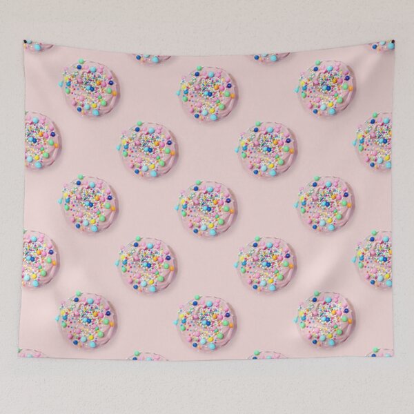 Item preview, Pink iced donuts on a pink back drop. designed and sold by claireseyeview.