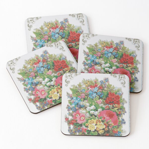 Item preview, Romantic Floral Arrangement – Vintage Valentine Card & Sticker designed and sold by QuteStuffHere.
