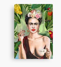 Frida con amigos Canvas Print