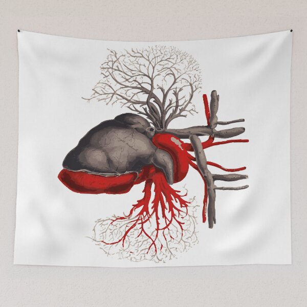 Item preview, Black and Red Human Heart – Vintage Valentine Card & Sticker designed and sold by QuteStuffHere.