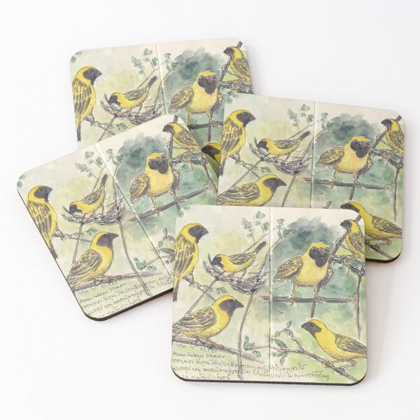 Item preview, Asian golden Weaver designed and sold by BirdsAndBrush.