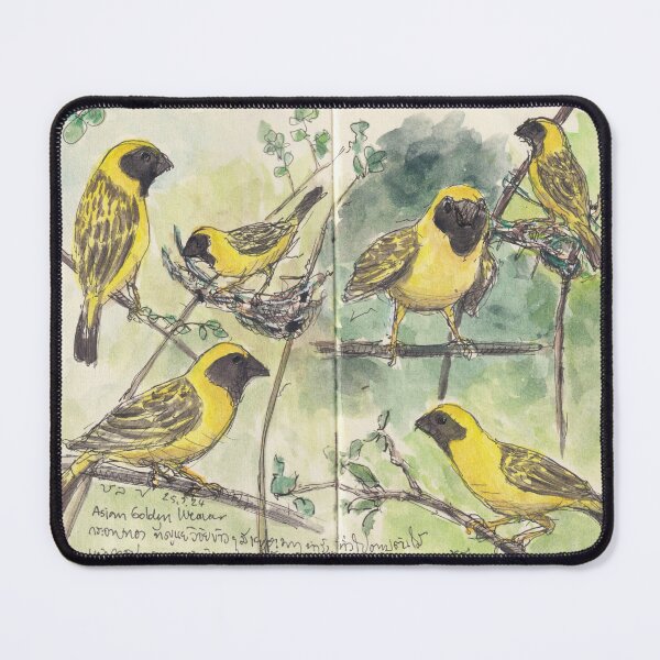 Item preview, Asian golden Weaver designed and sold by BirdsAndBrush.