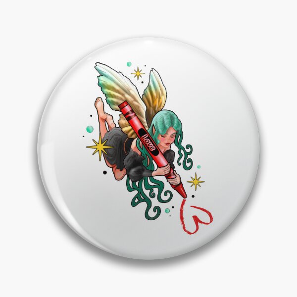 Item preview, Love Red Crayon Crayola style Fairy sticker designed and sold by SpookyTatBabe.