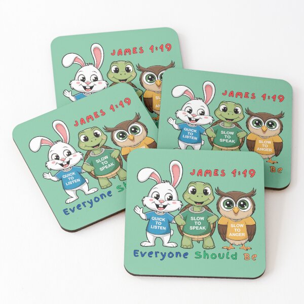 Item preview, Happy Rabbit, Turtle, and Owl with Wise Words T-Shirt Trio designed and sold by bAIryBarn.