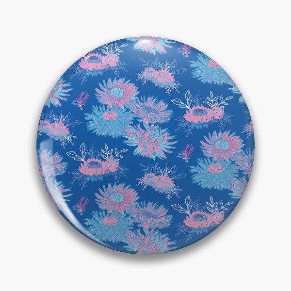 Item preview, Australian Everlasting Daisy Pattern blue pink designed and sold by blueidesign.