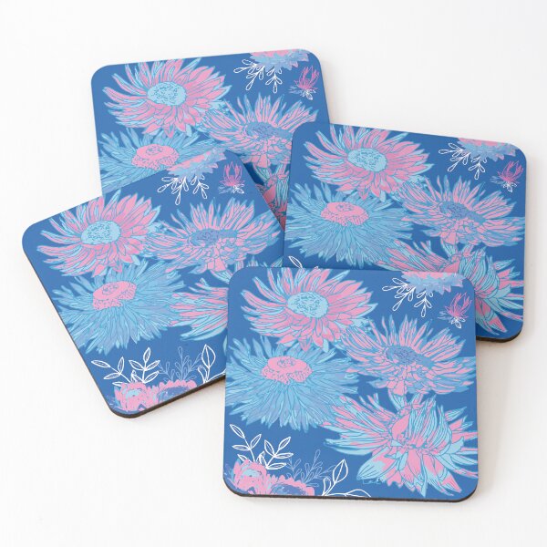 Item preview, Australian Everlasting Daisy Pattern blue pink designed and sold by blueidesign.