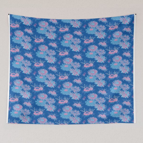 Item preview, Australian Everlasting Daisy Pattern blue pink designed and sold by blueidesign.