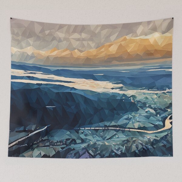 Artikelvorschau, Mt. Rainier River Valley (Poly Art) entworfen und verkauft von flyscenicair.