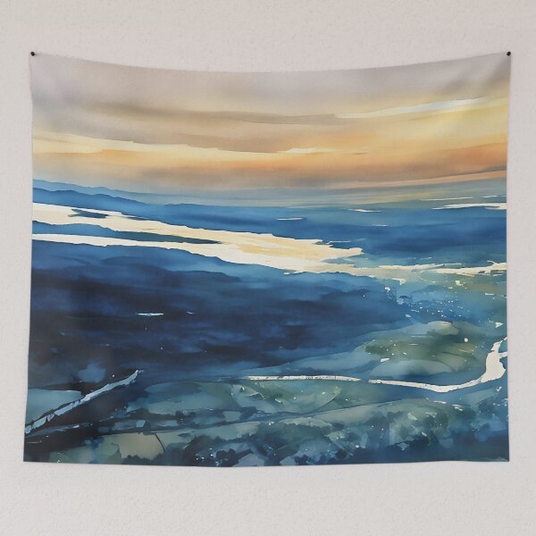 Artikelvorschau, Mt. Rainier River Valley (Aquarell) entworfen und verkauft von flyscenicair.