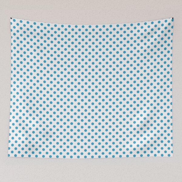 Item preview, Peacock Blue Polka Dots Circles White Background designed and sold by sumwoman.
