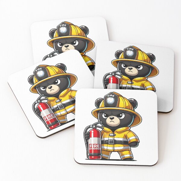 Item preview, Determined Firefighter Bear Holding Extinguisher designed and sold by Kwanbaba21.