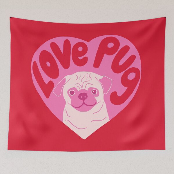 Item preview, Love pug cute dog designed and sold by SaryandSaff.