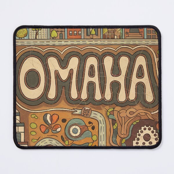 Item preview, Omaha City Vintage Whimsical Retro Typography Art designed and sold by Witty Shirts.