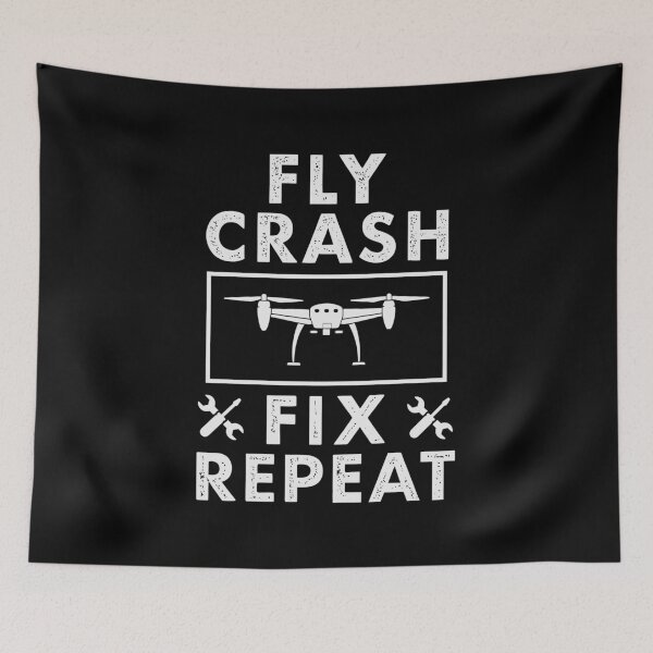 Item preview, Fly, Crash, Fix, Repeat – Funny Drone Pilot for Aerial Photography designed and sold by tmerchtrends.