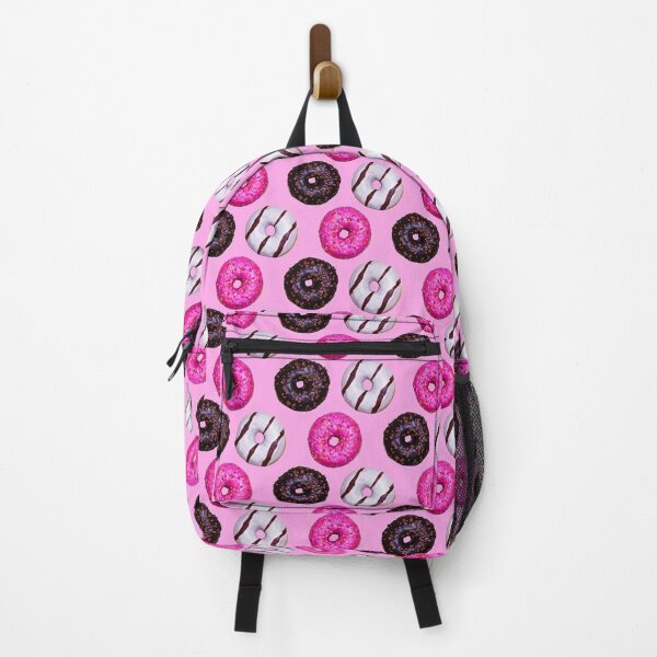 Item preview, Chocolate, pink and white iced donuts against a pink back drop. designed and sold by claireseyeview.