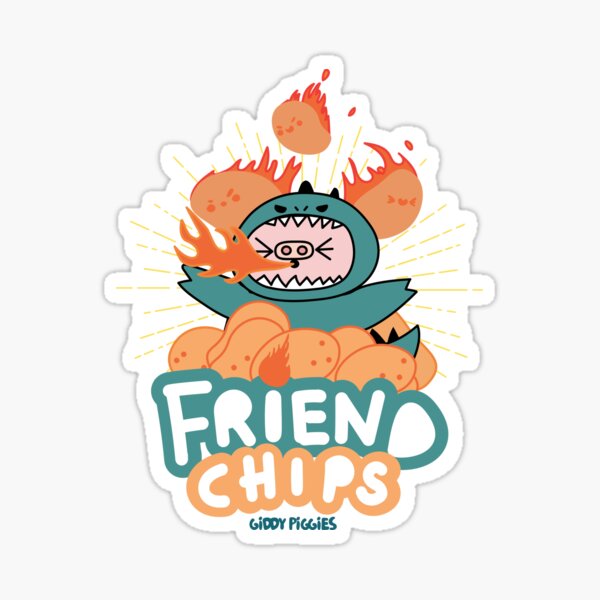 Giddy Piggies Bag of Friend-Chips Sticker