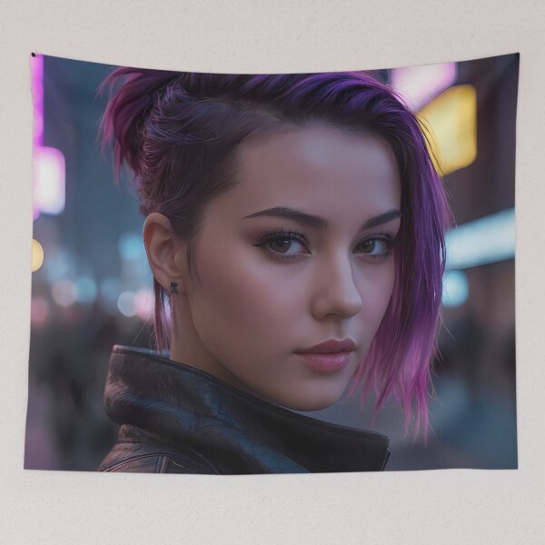 Item preview, Cyberpunk Woman Portrait designed and sold by papi1998.