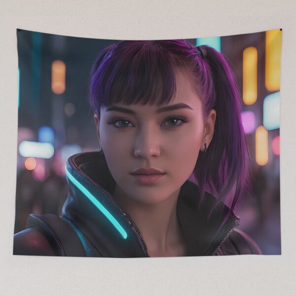 Item preview, Cyberpunk Woman Portrait designed and sold by papi1998.