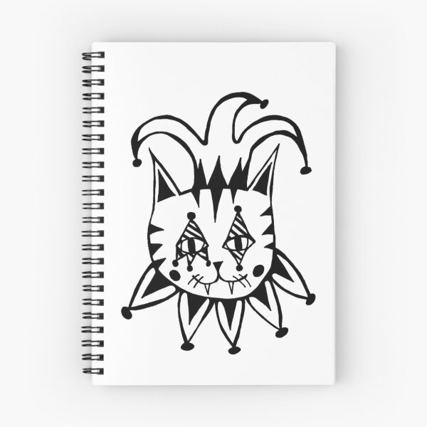 Item preview, Greyscale Tattoo Jester Carnival Circus Clown Cat designed and sold by KayTurtless.