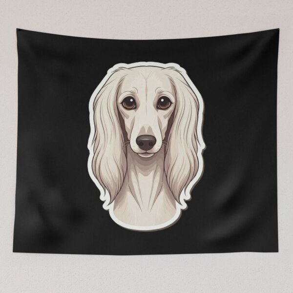 Item preview, salukis dog face designed and sold by StickersRyous.