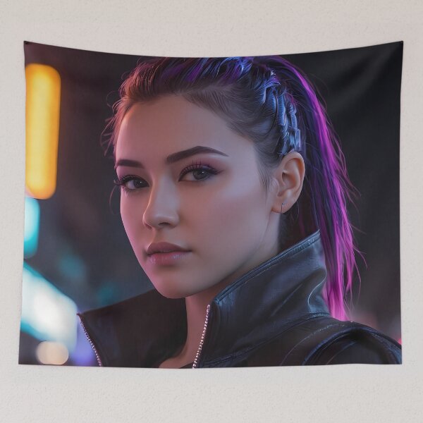 Item preview, Cyberpunk Woman Portrait designed and sold by papi1998.