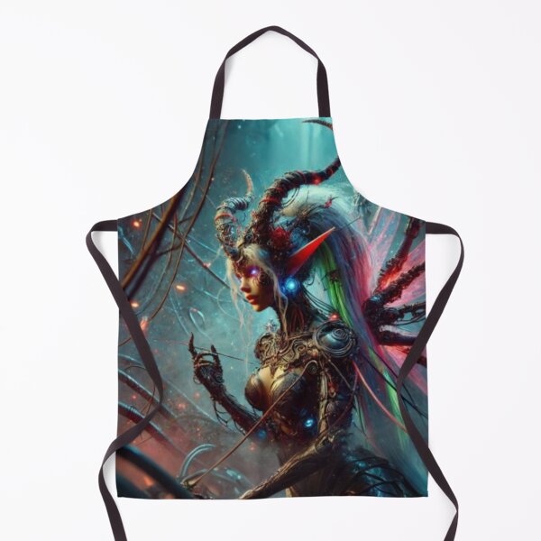 Item preview, AI generated elf cyborg, dystopian fantasy designed and sold by AI-this-is-AI.