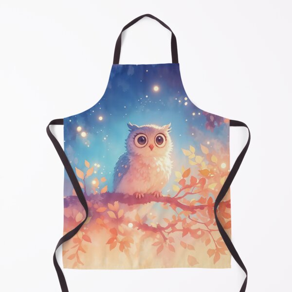 Item preview, Starry-Eyed Owl Among Glowing Leaves designed and sold by AshiraCreations.
