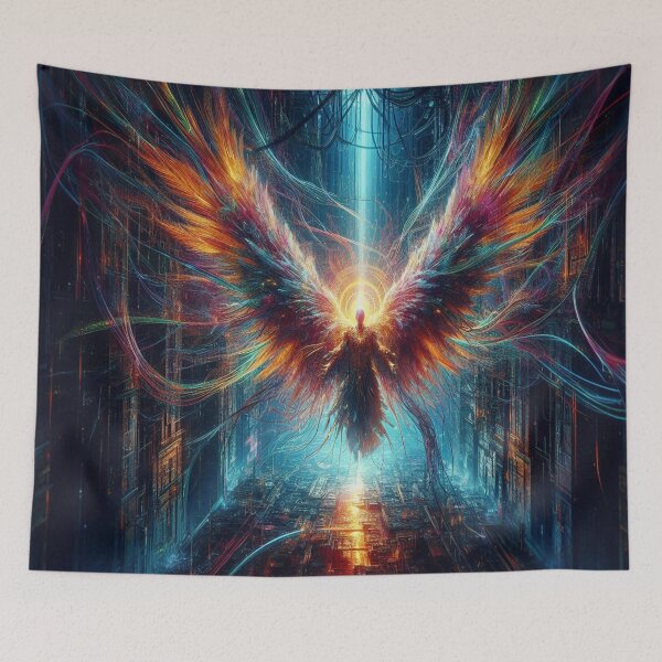 Item preview, AI generated angel, dystopian fantasy designed and sold by AI-this-is-AI.