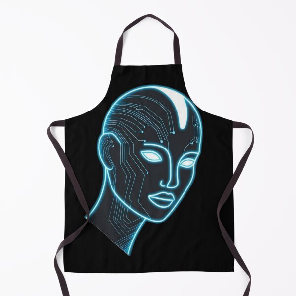 Item preview, Minimalist Futuristic AI Design - Neon Circuit Face Art designed and sold by Zuday.