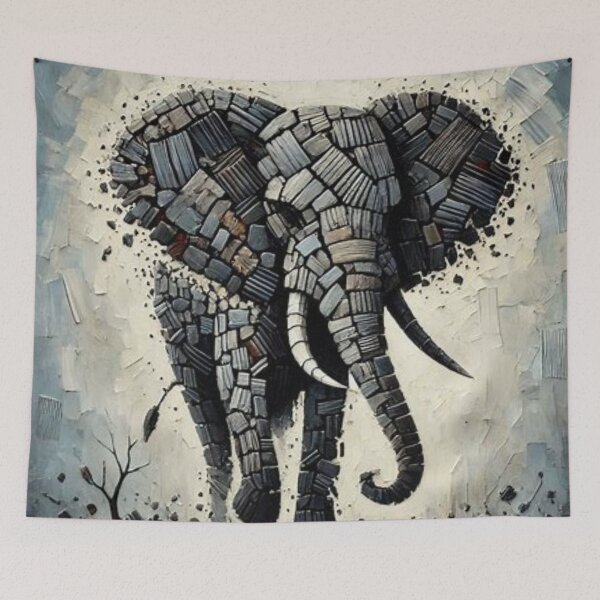 Item preview, Elephant, Abstract Expressionism, Tribal Art designed and sold by Shs-Kenya.
