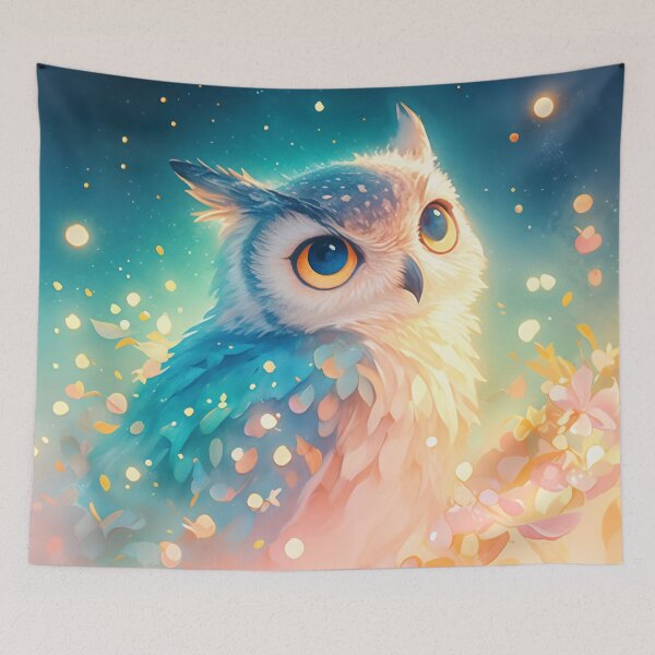 Item preview, Starry-Eyed Owl in a Dreamlike Glow designed and sold by AshiraCreations.