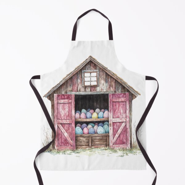 Item preview, Happy Easter Egg. Rustic Barn Illustration with Colorful Easter Eggs designed and sold by Anastasiia Yurevych.