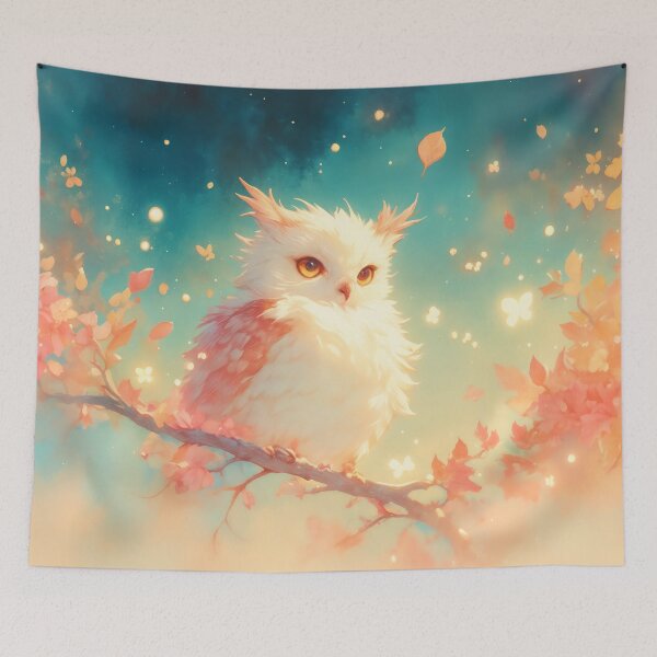 Item preview, Celestial Owl Perched in an Autumn Glow designed and sold by AshiraCreations.
