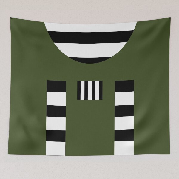 Aperçu de l'œuvre Motif rayé preppy vert olive, noir et blanc créée et vendue par fluffyfamcraft.