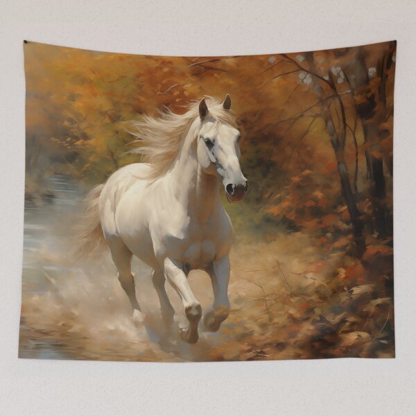Item preview, Galloping White Horse in the Autumn designed and sold by SpectralSummer.