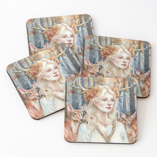 Item preview, Autumn Forest Faery and Deer designed and sold by Jannafairyart.