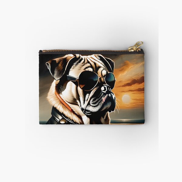 Item preview, Vintage Dog Art: Pug Stud with Sunglasses Portrait | Animal Art | Oil Painting | Animal Portrait designed and sold by UnhingedBird.