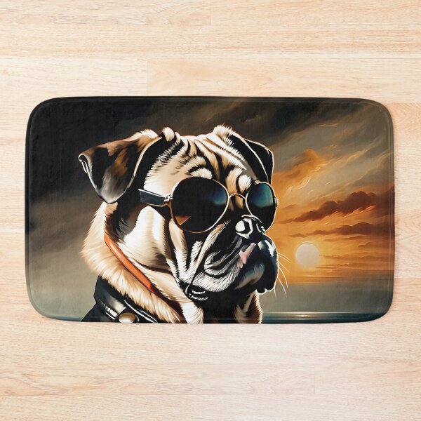 Item preview, Vintage Dog Art: Pug Stud with Sunglasses Portrait | Animal Art | Oil Painting | Animal Portrait designed and sold by UnhingedBird.